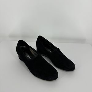 Aquaitalia By Marvin K Women’s Black Suede Slip On Wedge Loafers Size 5